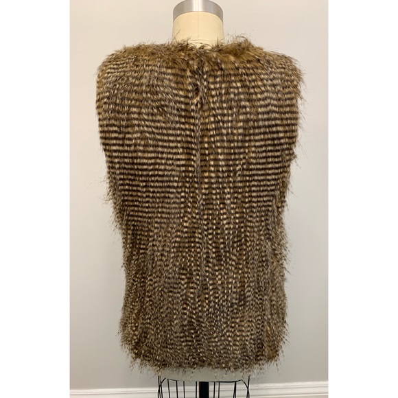 Cristina B Long Faux Fur Vest Brown - Picture 4 of 11